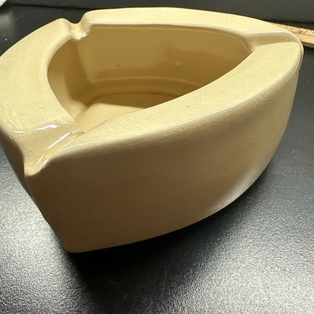 Vintage Drip Glazed  Taiwan Deep Dish Heavy Fine Ceramic Tobacco Ashtray